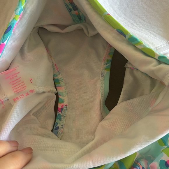 Lilly Pulitzer Lanai Halter One Piece Catch The Wave Swimsuit Blue Pink Size 2 - Picture 9 of 9